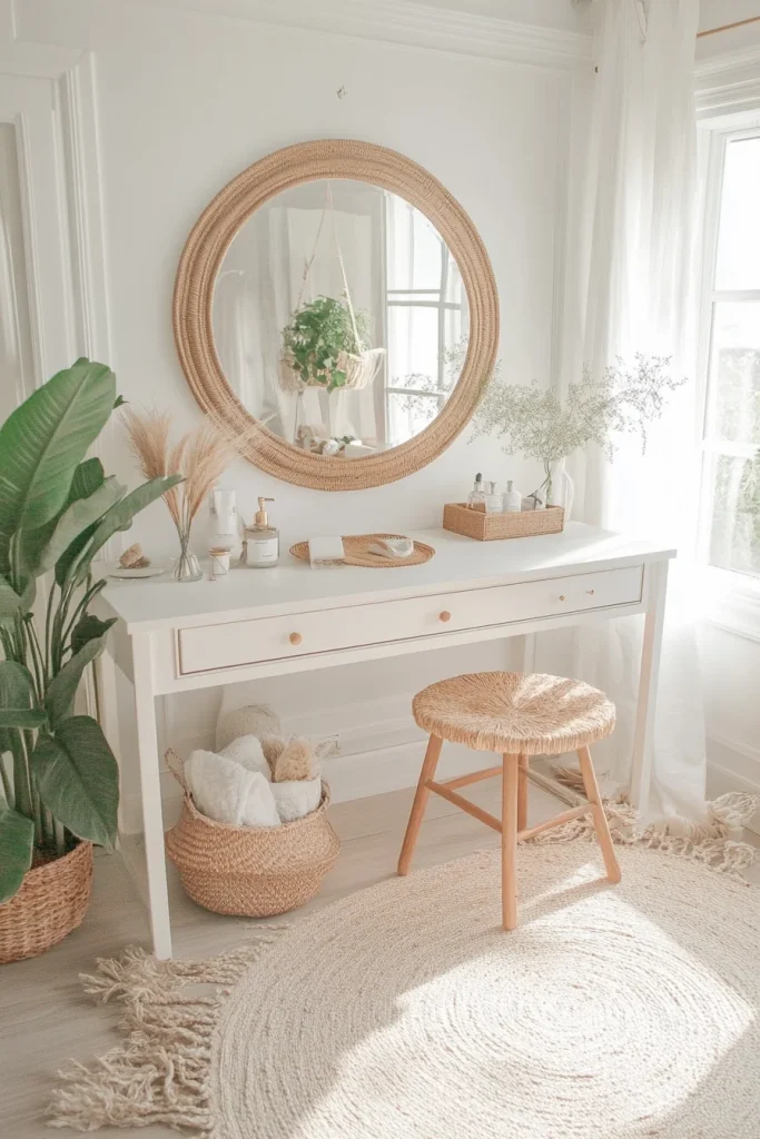 Boho Vanity with Natural Accents