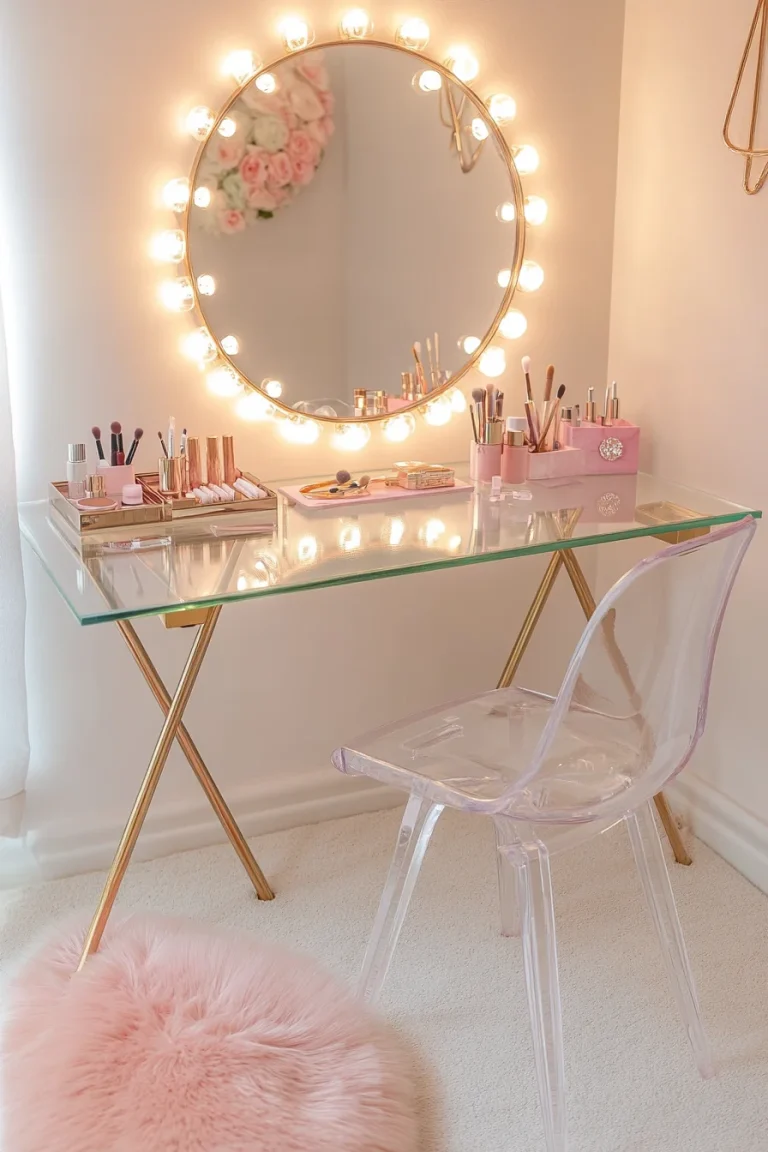 Glass-Top Vanity Table
