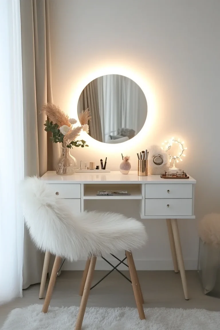 Minimalist Vanity with Open Shelving