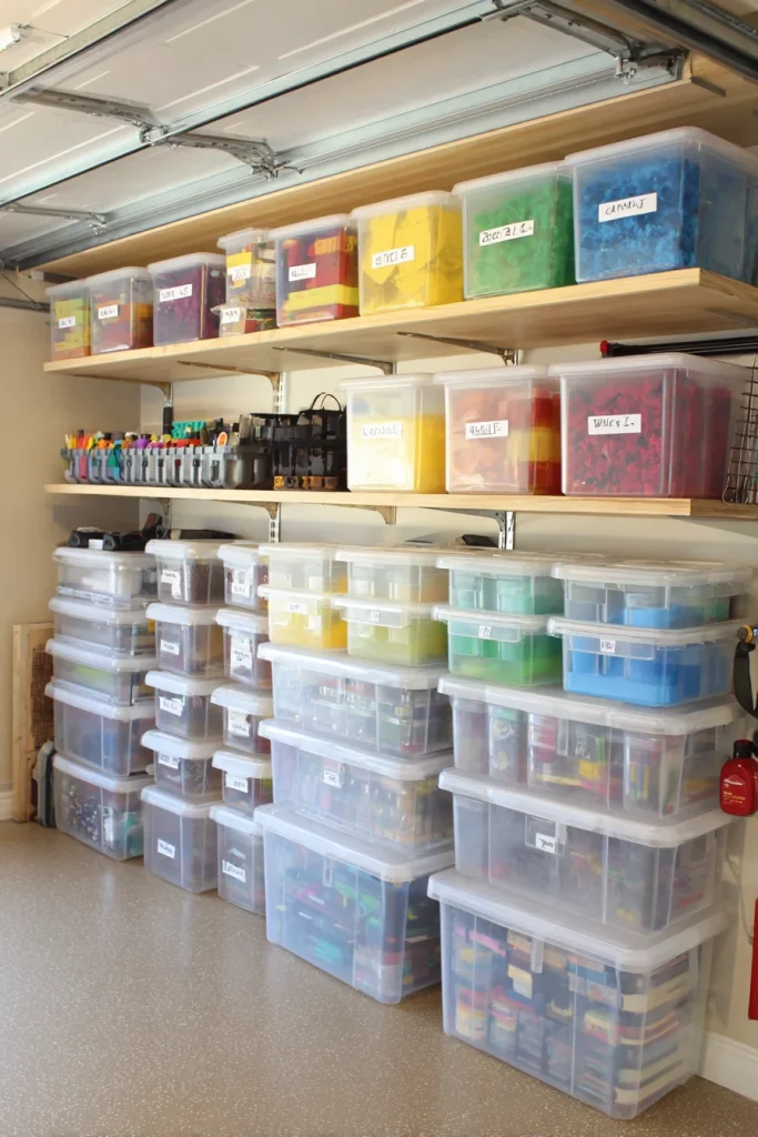 Clear Bins with Labels