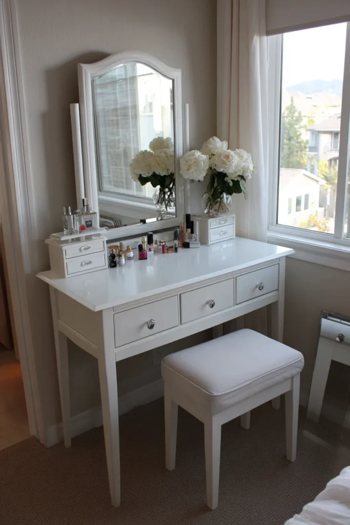 Compact Vanity with Drawers