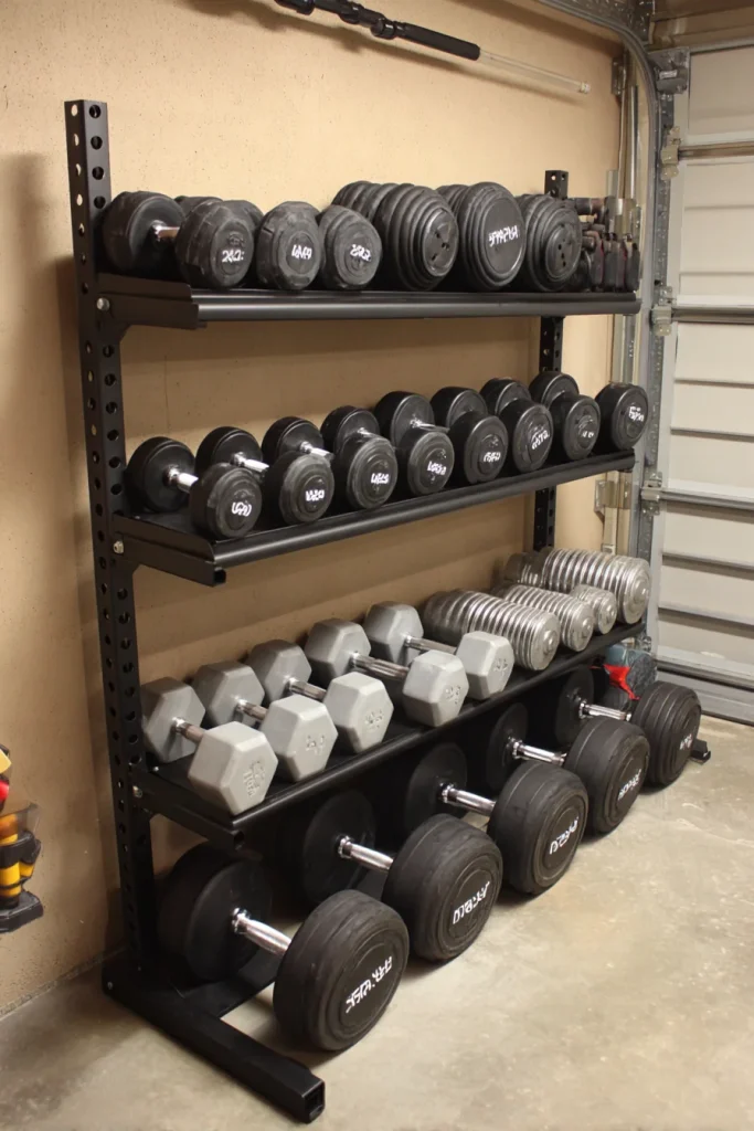 Dumbbell Storage Shelf for Easy Access