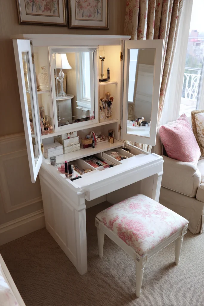 Fold-Out Vanity Cabinet