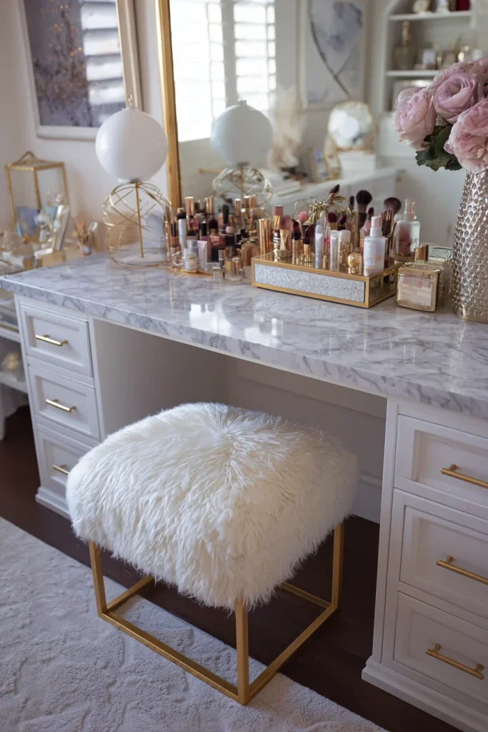 Gold Accents and Marble Top
