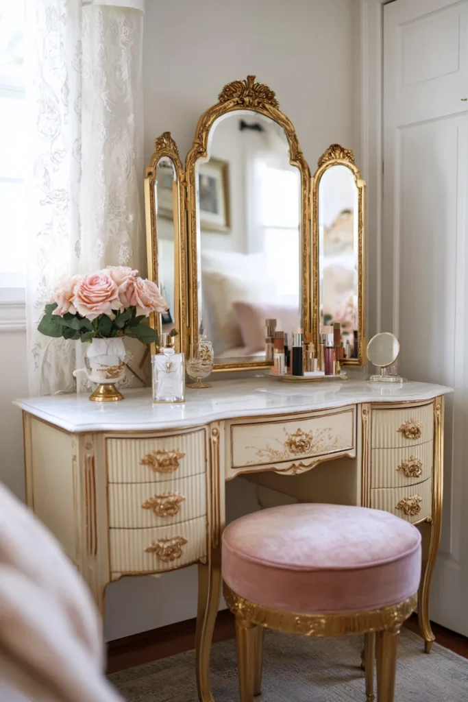 Vintage-Inspired Dressing Vanity