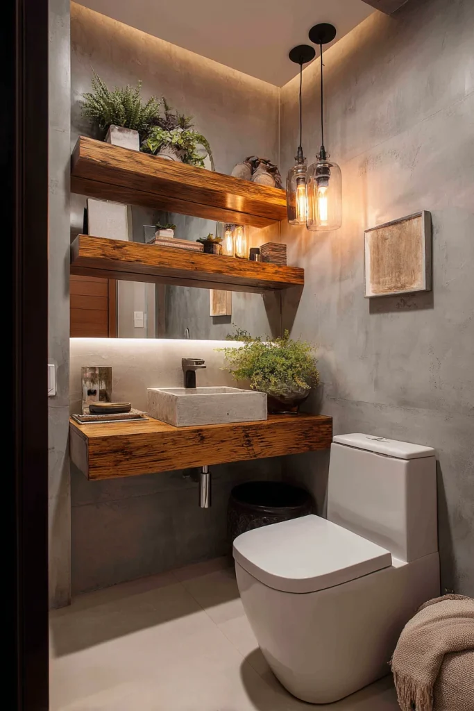 Add Floating Shelves Above the Toilet