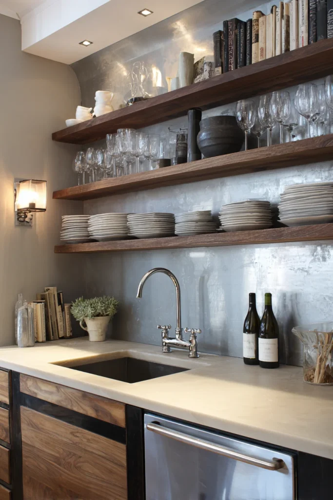 Add Open Shelving Above Sink