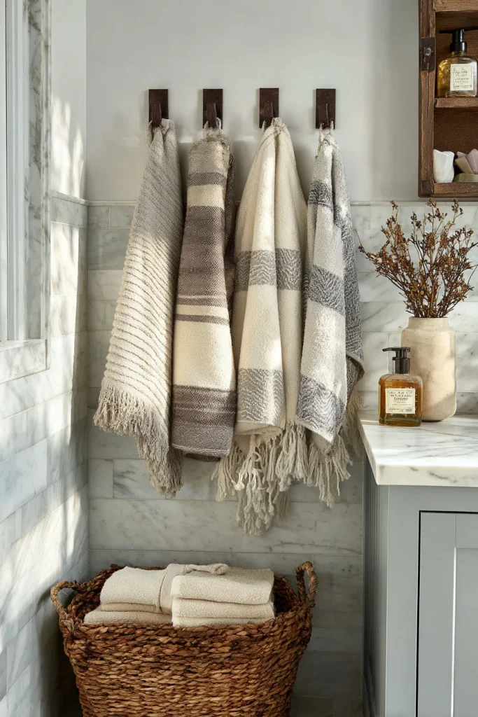 Add Vertical Wall Hooks for Towels