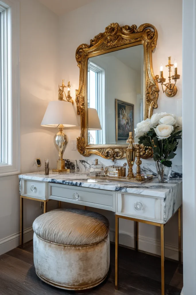 Add a Statement Mirror Above the Vanity