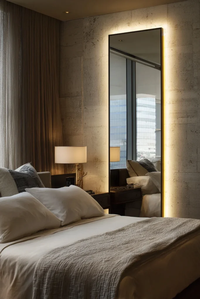 Backlit mirror feature