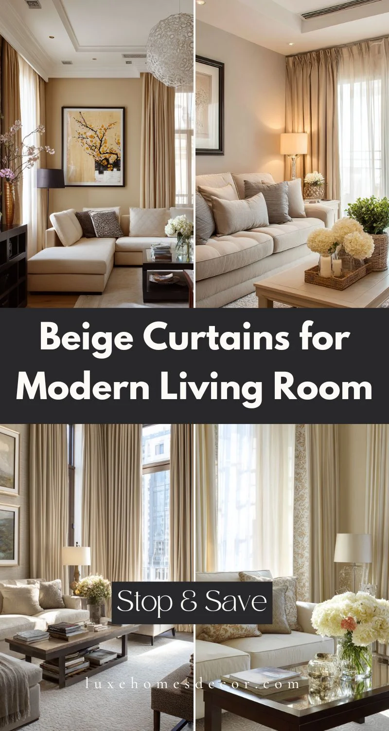 Beige Curtains Living Room