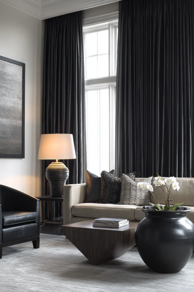 Bold Black Curtains