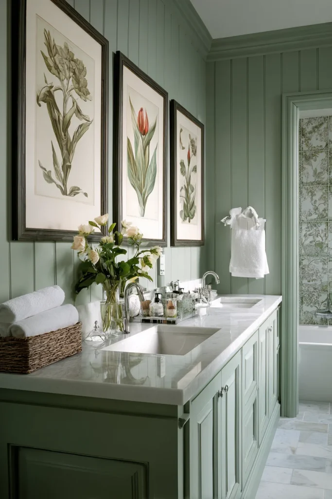 Botanical Wall Art and Sage Palette