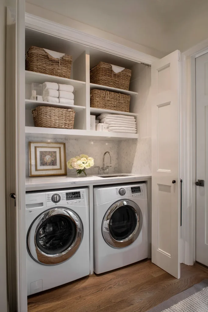 Cabinet with Built-In Hampers