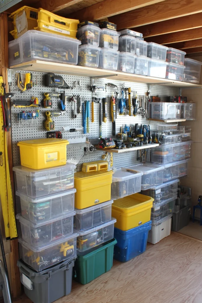 Combine Shelving with Clear Bins