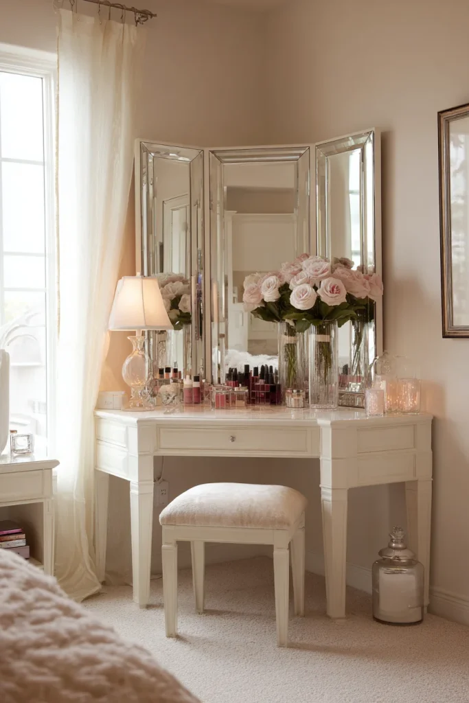 Corner Vanity to Maximize Unused Space