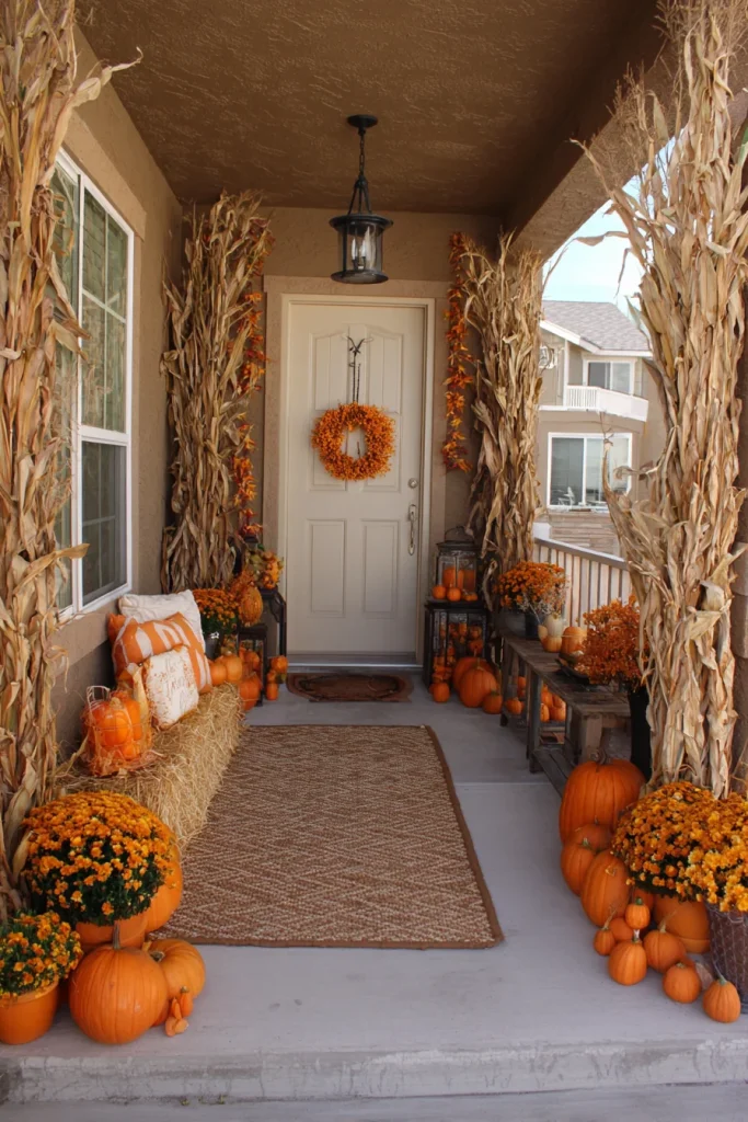 Cornstalks Framing the Entry