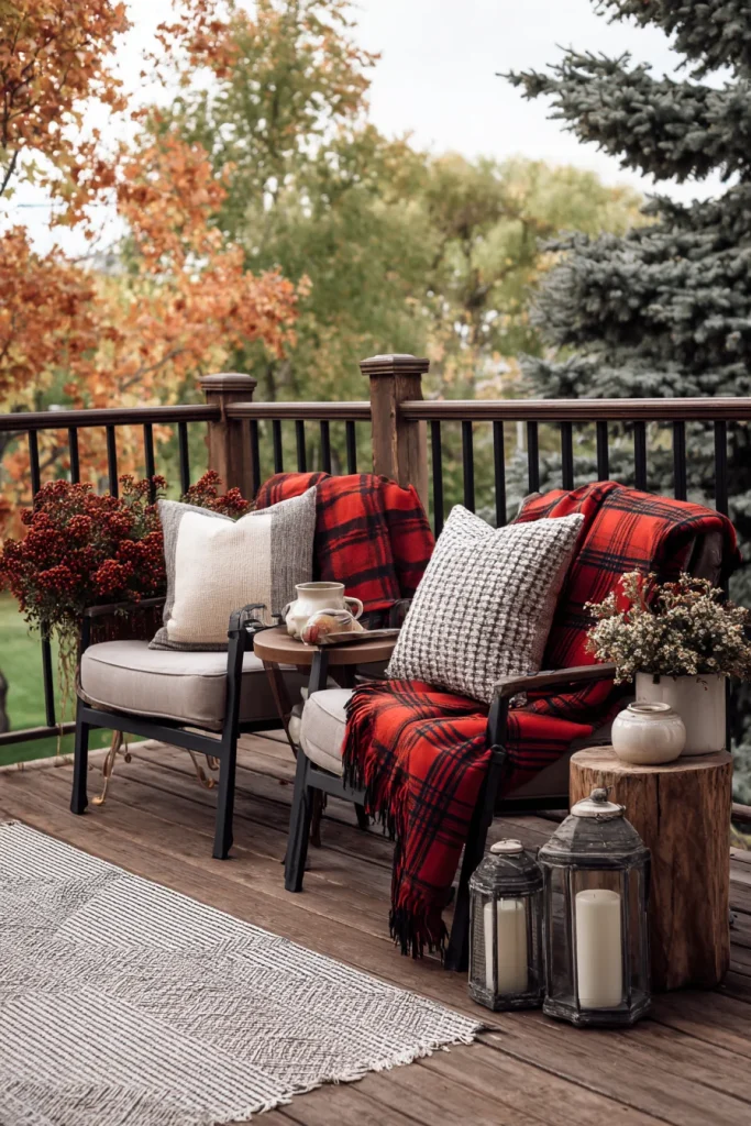 Cozy Seating with Plaid Throws