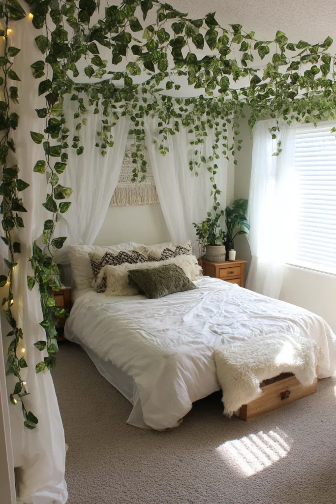 Canopy Drape with Leaf Garland
