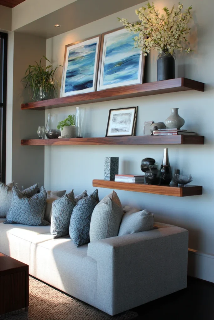 Floating Wood Shelves