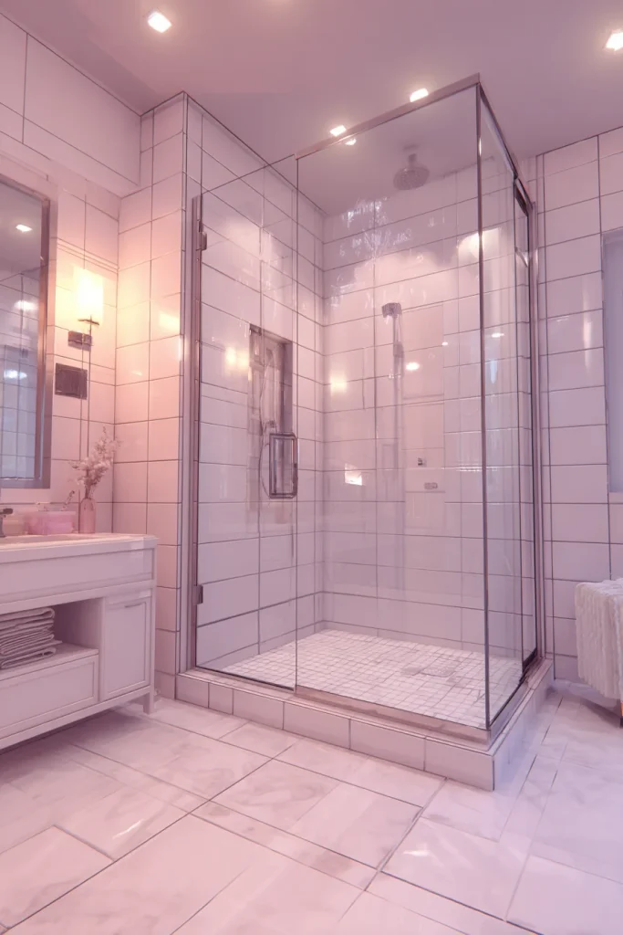 Glass shower zone