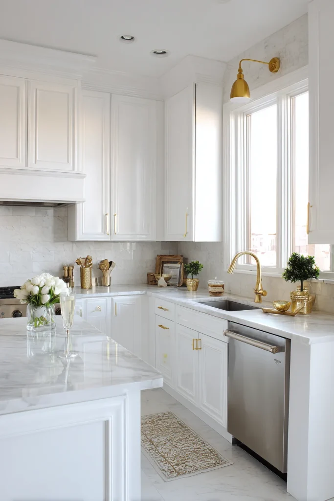 Gold or brass fixtures