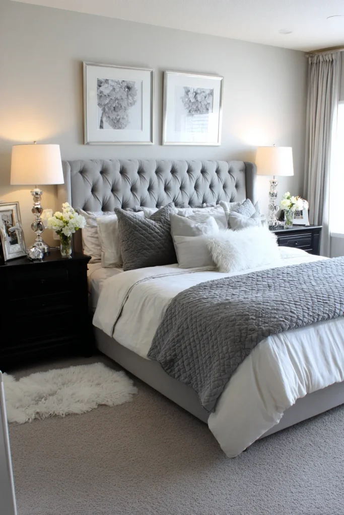 Grey Upholstered Headboard