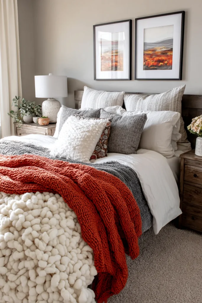 Layered Blankets & Throws