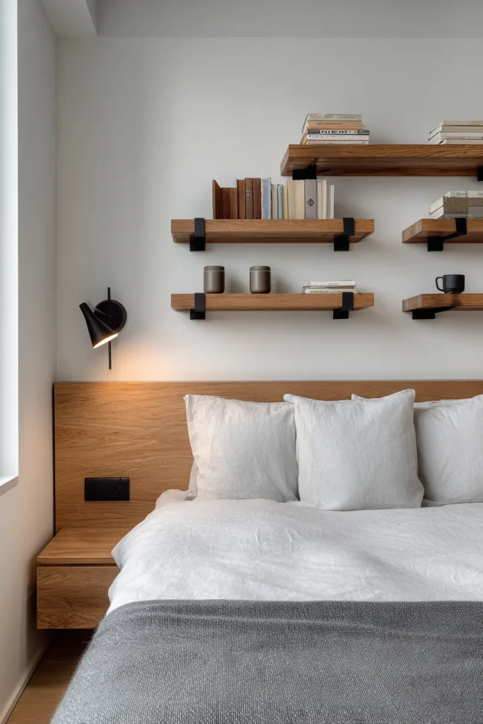 Light Wood Floating Shelves