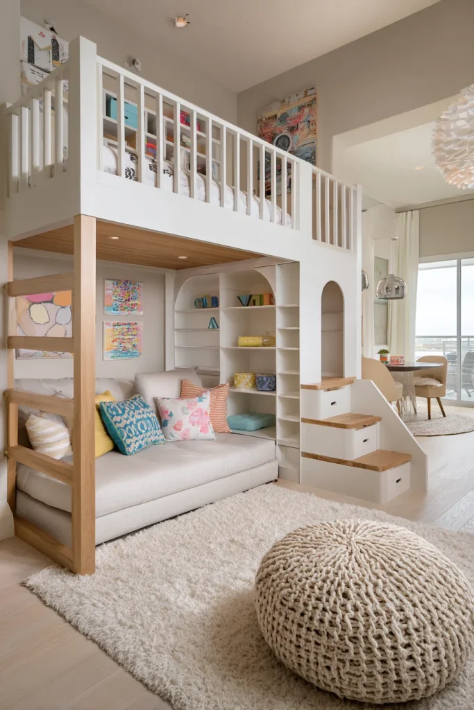 Loft Bed with Play Space Underneath