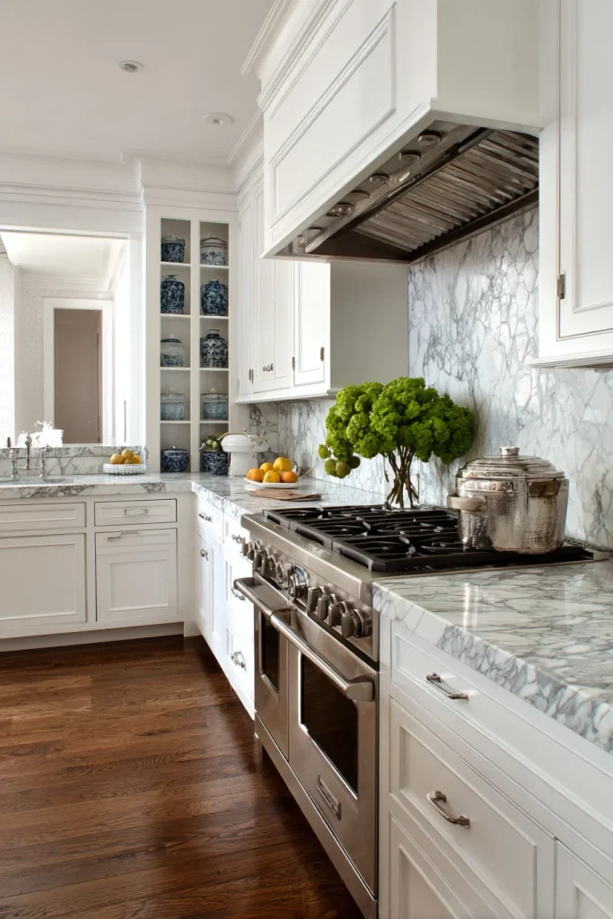 Marble Backsplash with Veining
