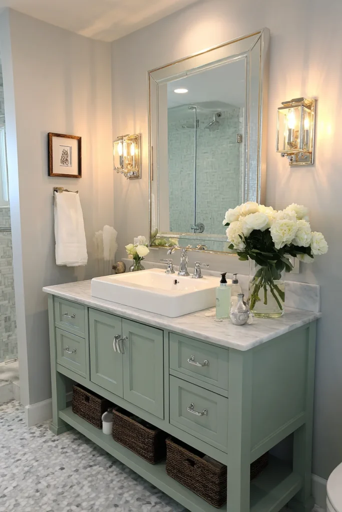 Matte Sage Green Vanity