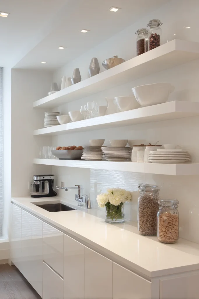 Minimalist open shelving