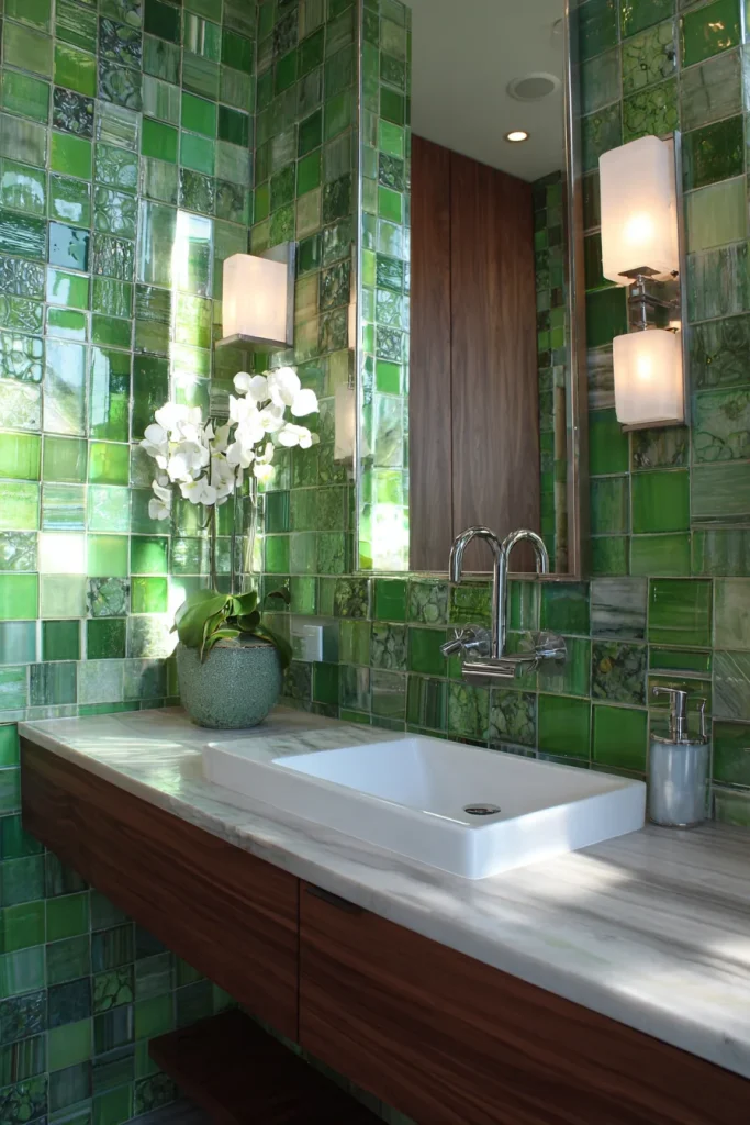 Mixed Green Tiles