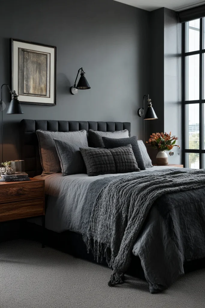 Moody Grey with Black Metal Accents