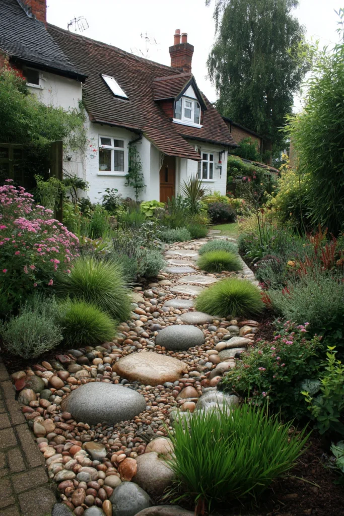 Pebble and Mulch Mix Paths