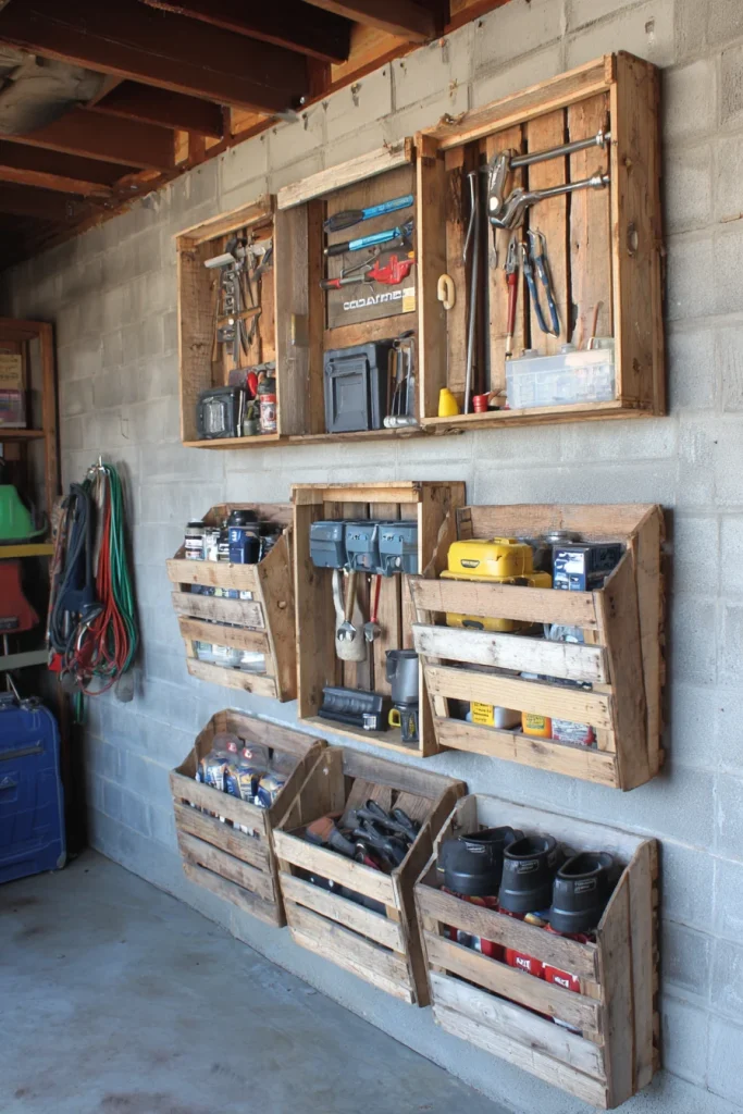 Repurposed Pallet Organizer