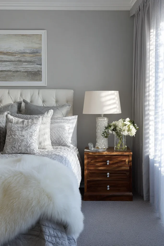 Soft Grey Curtains for Contrast