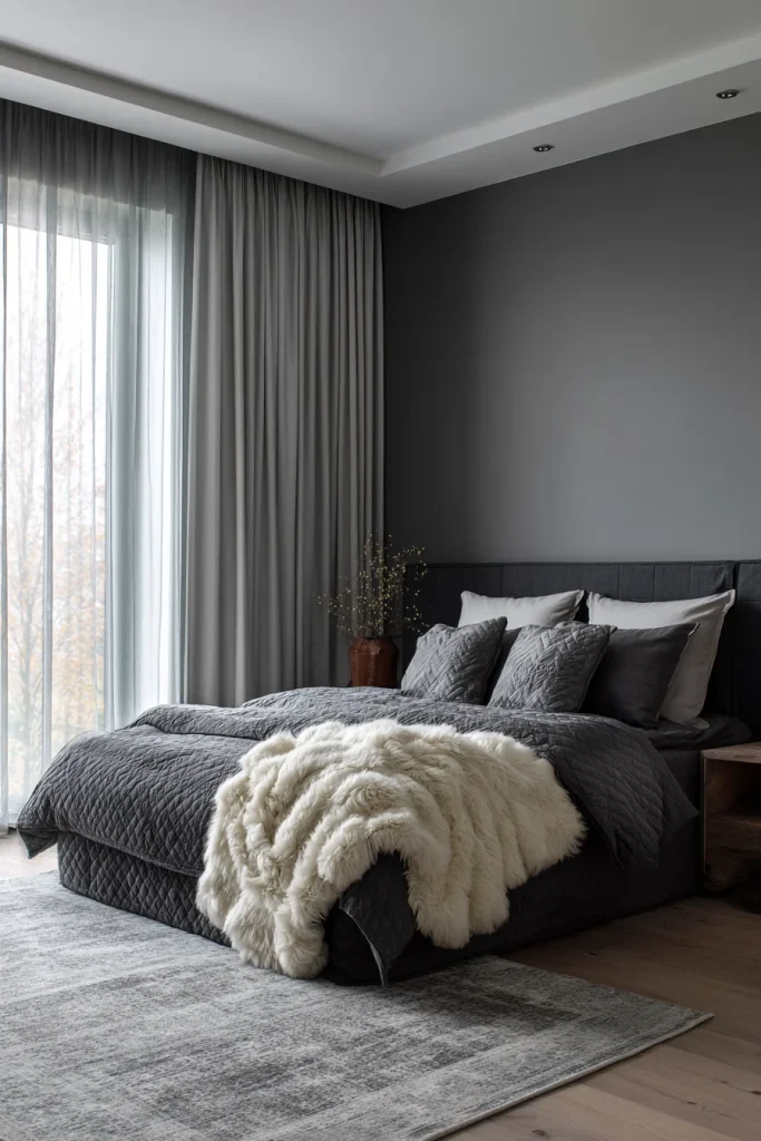 Soft Grey Curtains to Add Balance