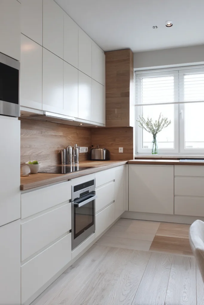 Two-tone white and wood