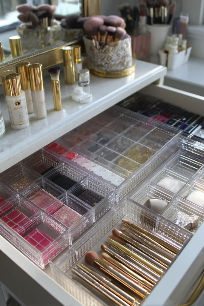 Use Drawer Organizers for Makeup Storage