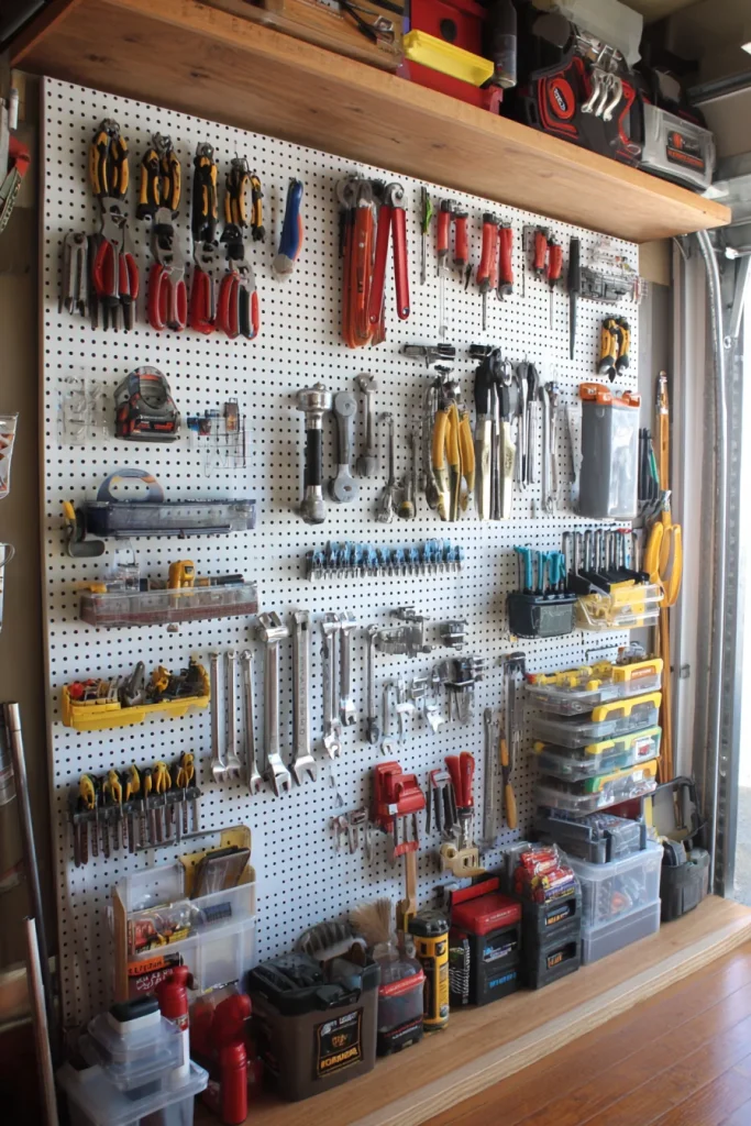 Use Pegboard for Vertical Tool Storage
