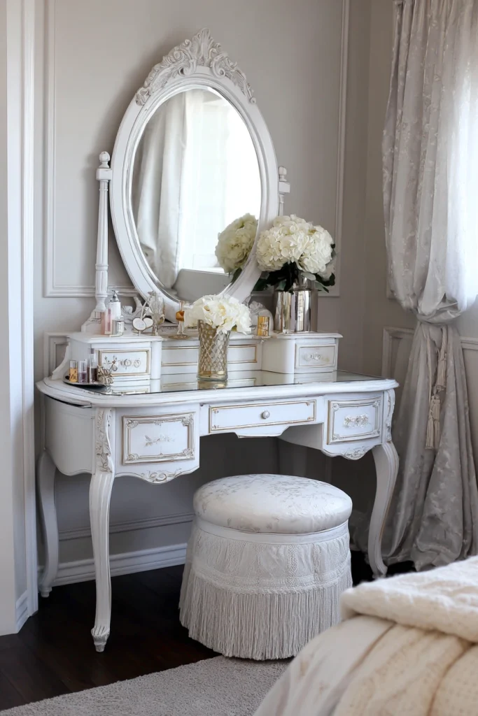 Vanity with Oval Mirror
