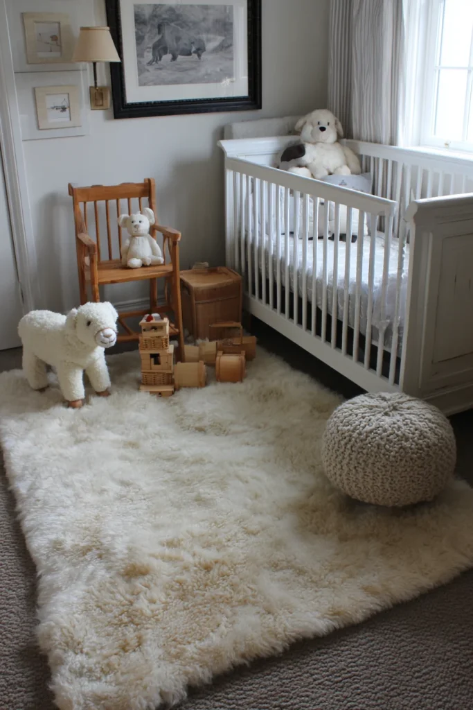 Wool or Faux Fur Rug