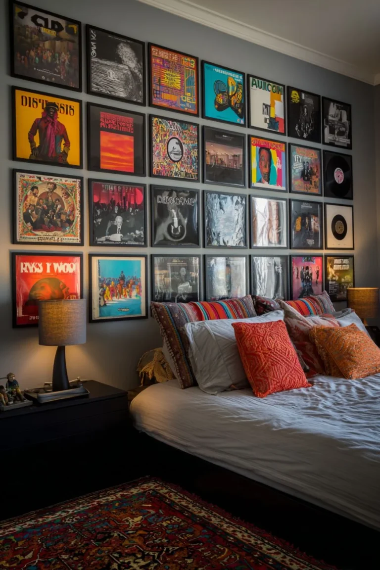 album cover wall decor bedroom ideas