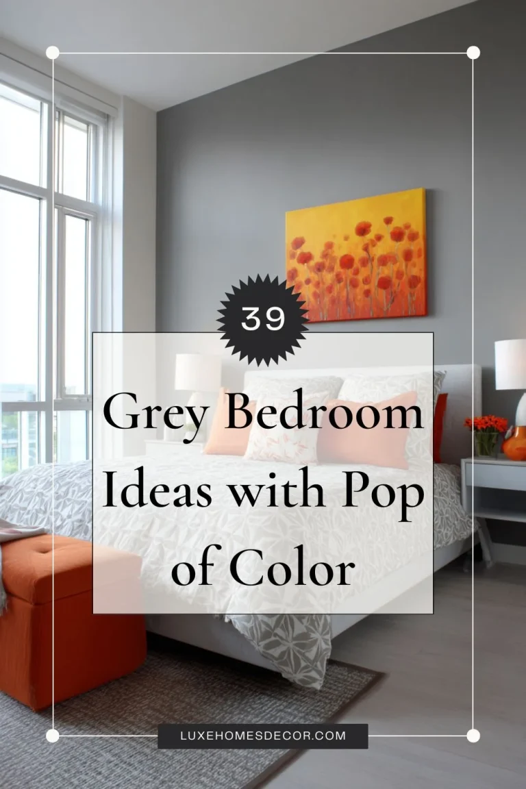 grey bedroom ideas with pop of color