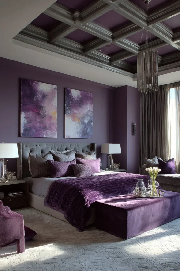 purple and grey bedroom ideas