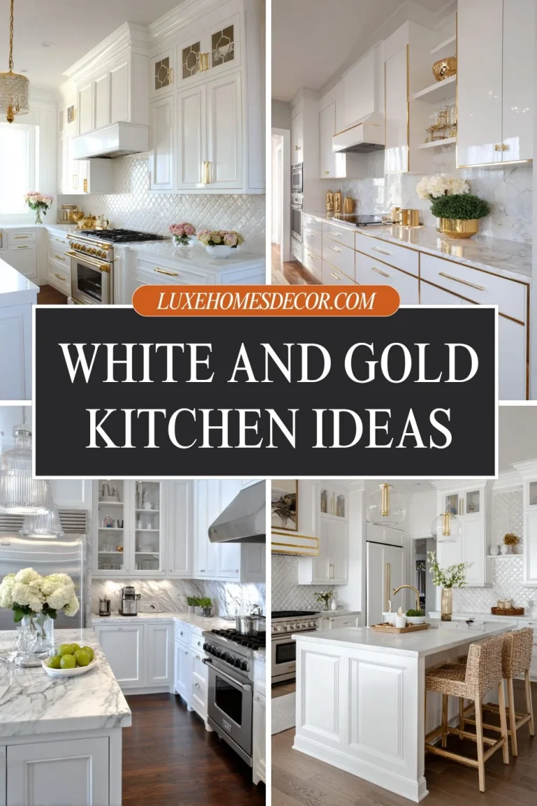 white and gold kitchen ideas