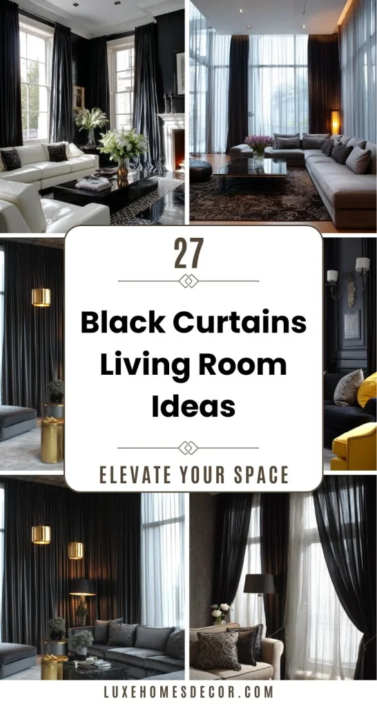 Black Curtains Living Room Ideas