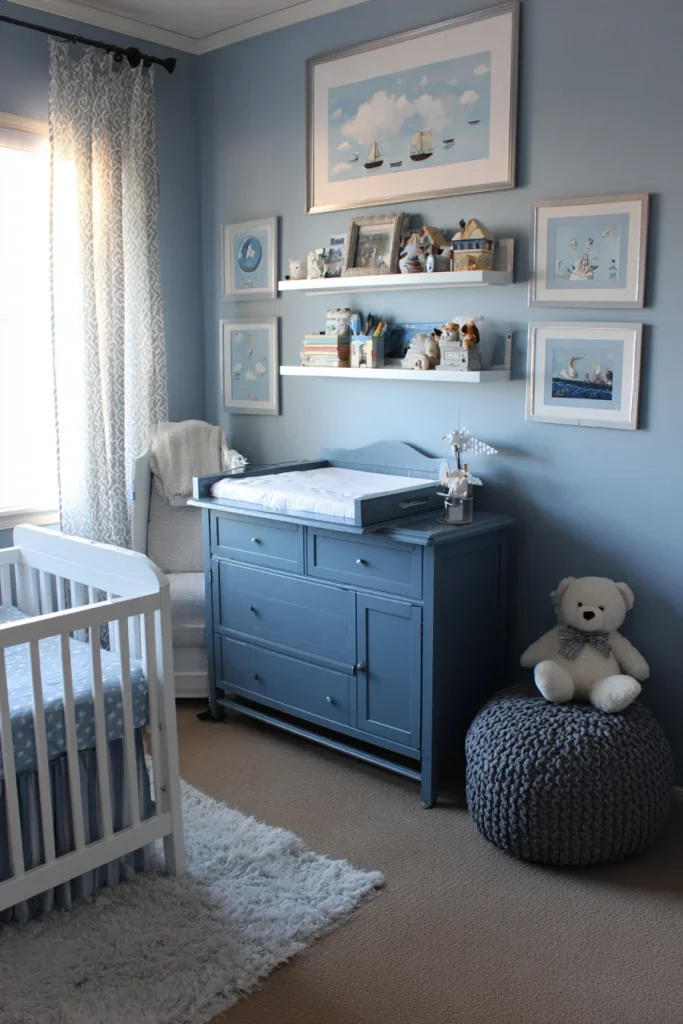 Blue Changing Table Décor